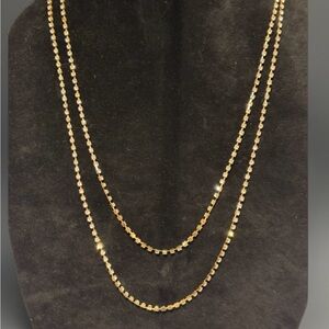Vintage Gold Tone Diamond Rhinestone Long Necklace With Stones And Double Chain